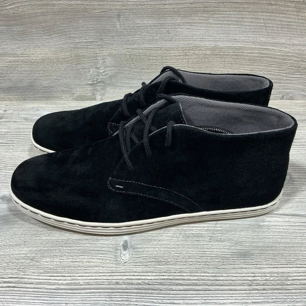 Sebago Barnet Chukka Black Nubuck Boots Black Lace-Up Men's Size 12 M B850072